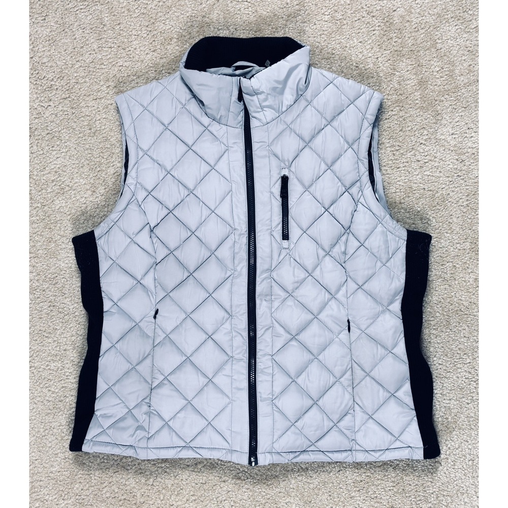Andrew Marc Women's Vest Quilted Puffer Full Zip Gray Size XXL